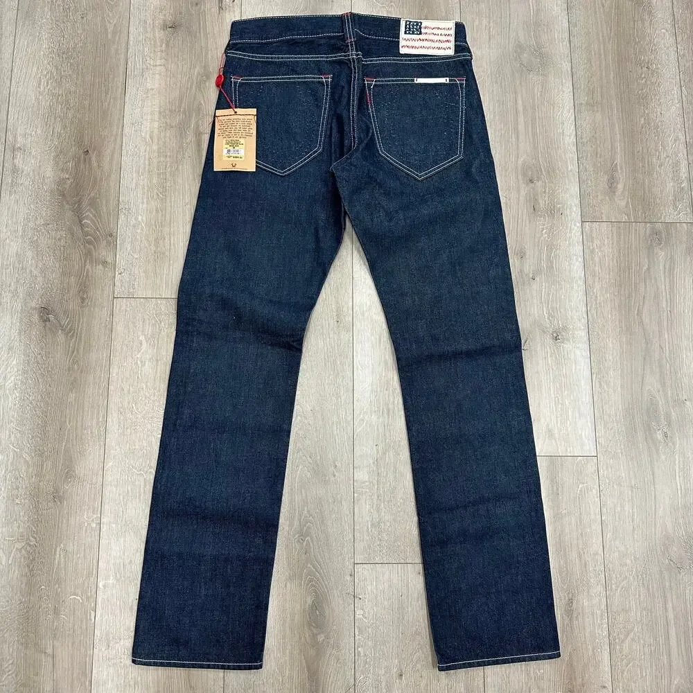 New True Religion Geno Phantom Slim Mens Jeans Size 32 Midnight Denim B29